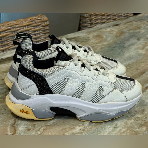 Women’s P448 Luke white glitzy chunky sneakers- Size 37 - Picture 1 of 13